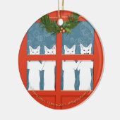Vier Kerkende Katten... dubbelzijdig Keramisch Ornament (Links)