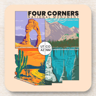 Vier kernen nationaal monument met nationale parke bier onderzetter