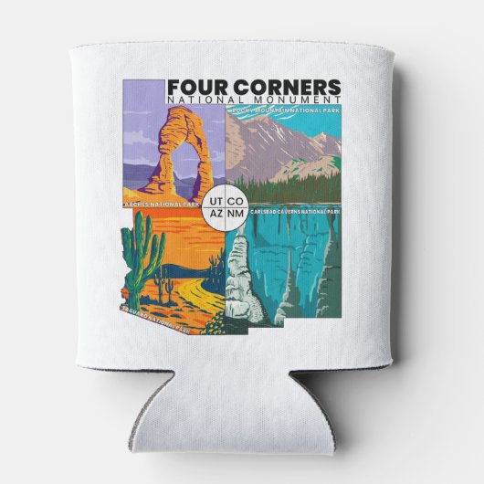 Vier kernen nationaal monument met nationale parke blikjeskoeler (Achterkant)