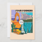 Vier kernen nationaal monument met nationale parke feestdagenkaart (Voorkant)