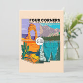 Vier kernen nationaal monument met nationale parke feestdagenkaart (Staand voorkant)