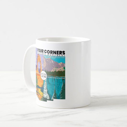 Vier kernen nationaal monument met nationale parke koffiemok (Voorkant links)