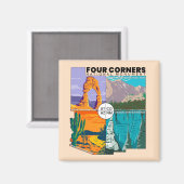 Vier kernen nationaal monument met nationale parke magneet (Voorkant / Achterkant)