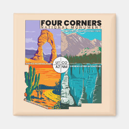 Vier kernen nationaal monument met nationale parke magneet