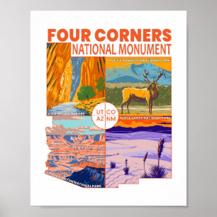 Vier kernen Nationaal Monument met nationale parke Poster