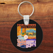 Vier kernen Nationaal Monument met nationale parke Sleutelhanger (Voorkant)