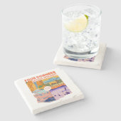 Vier kernen Nationaal Monument met nationale parke Stenen Onderzetter (Zijkant)