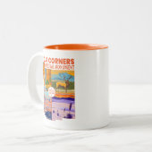 Vier kernen Nationaal Monument met nationale parke Tweekleurige Koffiemok (Voorkant links)