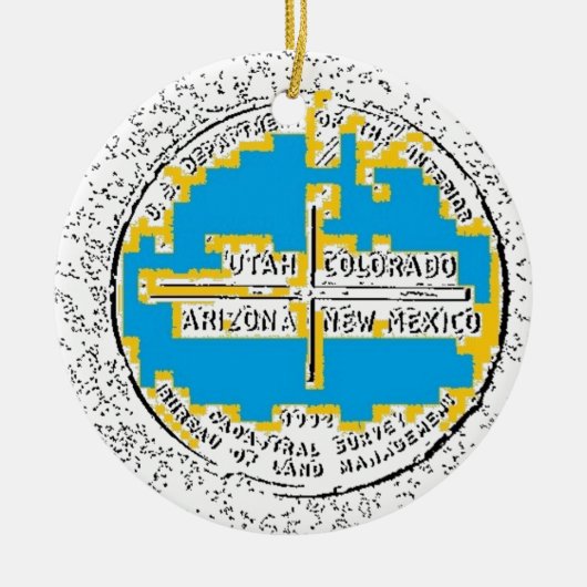 Vier kernen Vier Staten Keramisch Ornament (Voorkant)