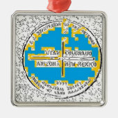 Vier kernen Vier Staten Metalen Ornament (Voorkant)