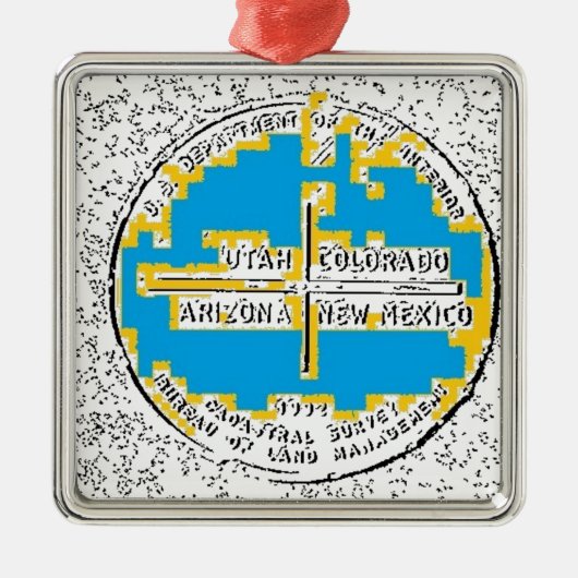 Vier kernen Vier Staten Metalen Ornament (Voorkant)