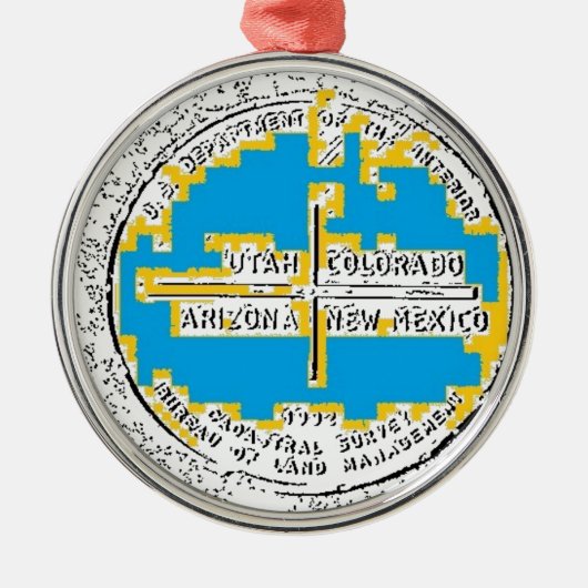 Vier kernen Vier Staten Metalen Ornament (Voorkant)