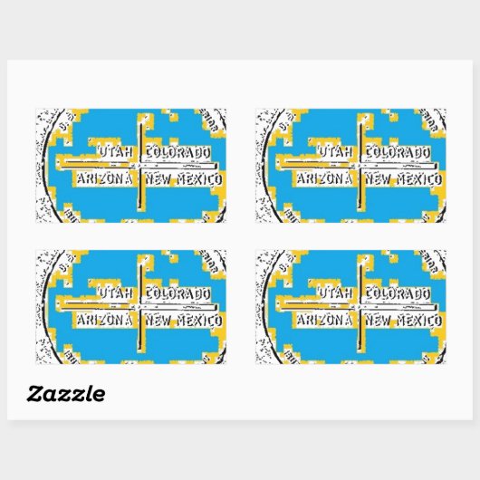 Vier kernen Vier Staten Rechthoekige Sticker (Vel)