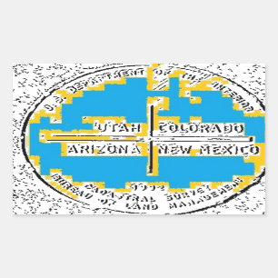 Vier kernen Vier Staten Rechthoekige Sticker
