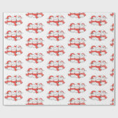 Vier kerst katachtigen cadeaupapier (Vlak)