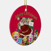 Vier kerstavond-kerstversiering voor de kerstkerst keramisch ornament (Rechts)