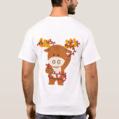Vier Kerstmis met een Schattige rendier T-shirt (Achterkant)