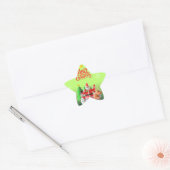 Vier Kerstmis Ster Sticker (Envelop)