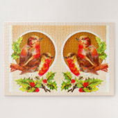 Vier kerstrobins legpuzzel (Horizontaal)