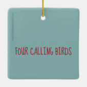 Vier kerstversiering met de titel Birds Keramisch Ornament (Achterkant)