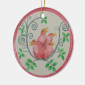 Vier kerstversiering voor de viering van vogels keramisch ornament (Links)