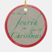 Vier kerstversiering voor de viering van vogels keramisch ornament (Achterkant)