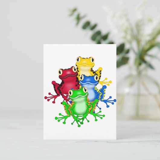 Vier kikkert-shirts en cadeautjes briefkaart (Staand voorkant)