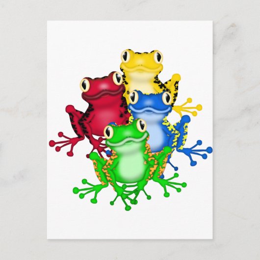 Vier kikkert-shirts en cadeautjes briefkaart (Voorkant)