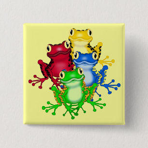 Vier kikkert-shirts en cadeautjes vierkante button 5,1 cm