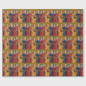 Vier Kings Kerstmis Cadeaupapier (Vlak)