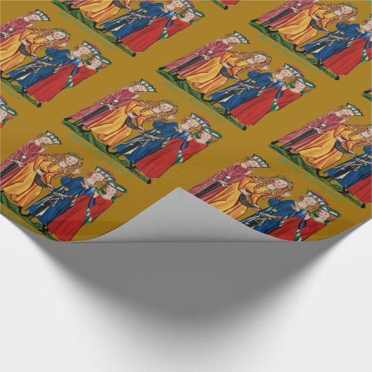 Vier Kings Kerstmis Cadeaupapier (Hoek)