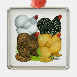 Vier Kippen Cochin Metalen Ornament