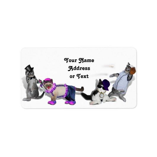 Vier Kittens bij het spelen Etiket (Voorkant)