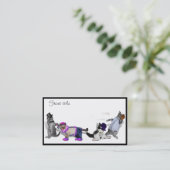 Vier Kittens bij het spelen Visitekaartje (Staand voorkant)