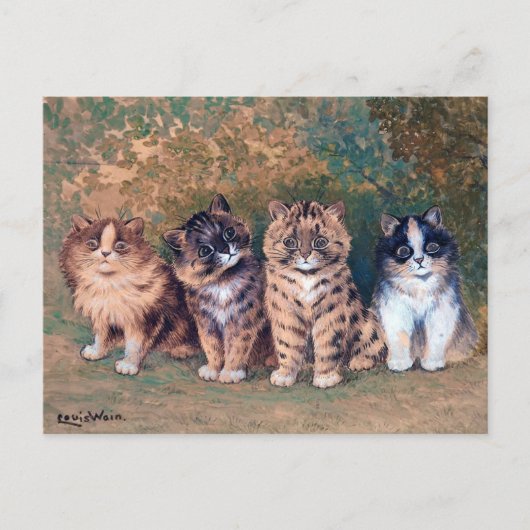 Vier Kittens, Louis Wain Briefkaart (Voorkant)