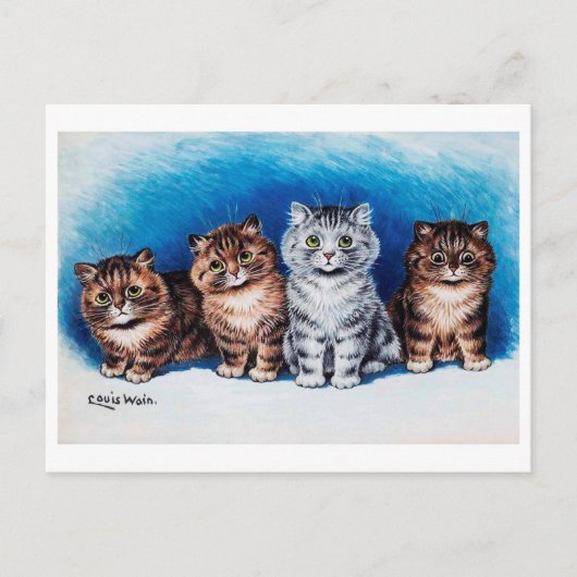 Vier Kittens, Louis Wain Briefkaart (Voorkant)