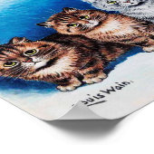 Vier Kittens, Louis Wain Poster (Hoek)
