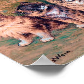 Vier Kittens, Louis Wain Poster (Hoek)