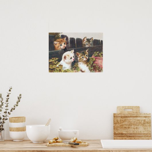 "Vier Kittens" Vintage Poster (Keuken)