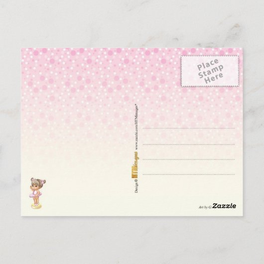 Vier kleine ballerinas in tutus briefkaart (Achterkant)