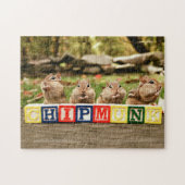 Vier kleine Cheeky Chipmunks Legpuzzel (Horizontaal)