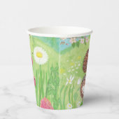 Vier kleine egel in de bloeiende wei papieren bekers (Rechts)