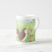 Vier kleine egel in de bloeiende wei porselein kop (Voorkant rechts)