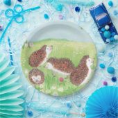 Vier kleine egel in de Meadow Papieren Bordje (Feest)