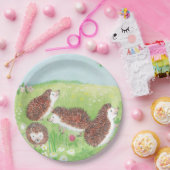 Vier kleine egel in de Meadow Papieren Bordje (Feest)