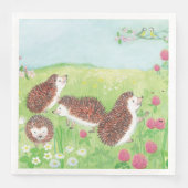 Vier kleine egel in de Meadow Servet (Voorkant)