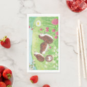 Vier kleine egel in de Meadow Servet (Insitu)