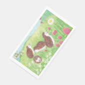 Vier kleine egel in de Meadow Servet (Hoek)