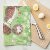 Vier kleine egel in de Meadow Theedoek (Quarter Fold)