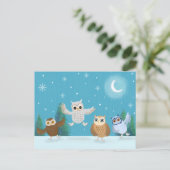 Vier kleine eigenaars die ijsschaatsen briefkaart (Staand voorkant)